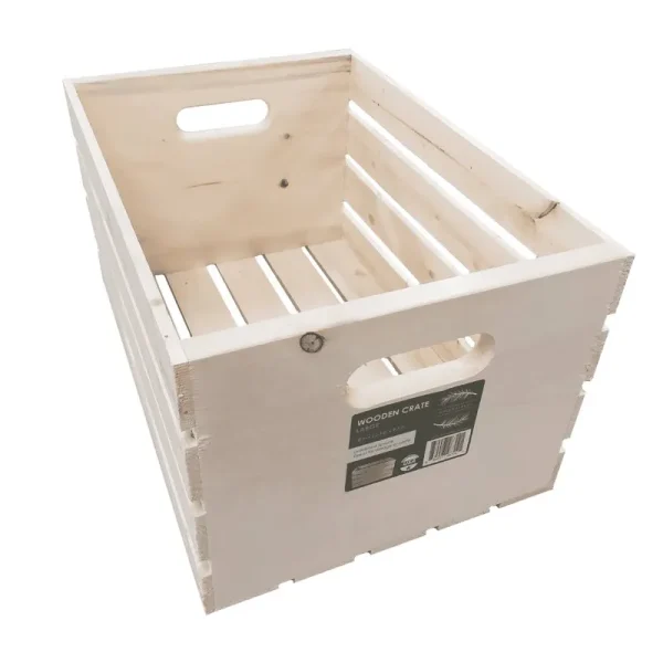 Spruce Street Unfinished Wood Crate - 18 x 12.5 x 9.5 in