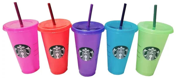 Starbucks Kitchen | Starbucks Summer Color Changing Cold Cups | Color: Green/Pink | Size: Os | Aubrynixon's Closet