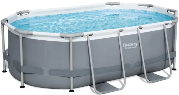 Bestway Oval Above Ground Pool Set (10' x 6'7" x 33") Includes Filter Pump & Chemconnect Dispenser