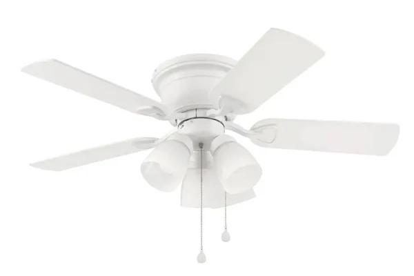 Harbor Breeze Centreville 42-in White Indoor Flush Mount Ceiling Fan with Light 40687