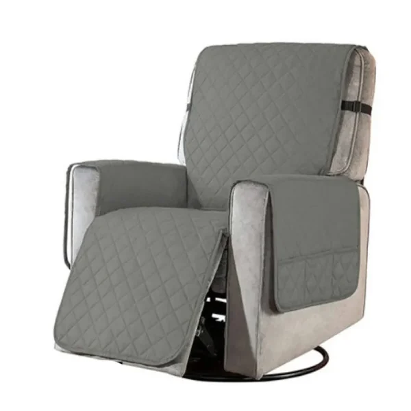 Waterproof Recliner Chair Cover with Non Slip Strap Light Grey / S