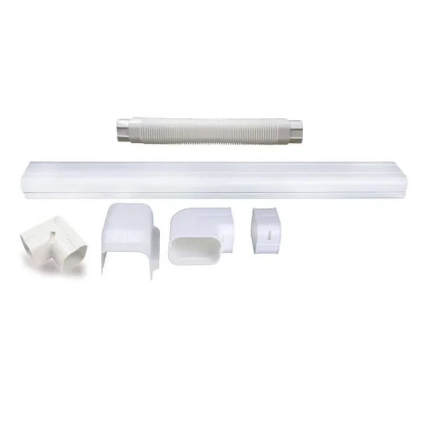 Aux - 6.5 ft. Decorative PVC AC Lineset Cover Tubing Kit for - Central Air Conditioner, Heat Pump, Ductless Mini Split AC