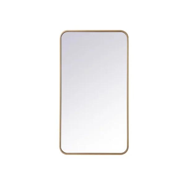 Sabine Metal Rounded Rectangle Wall Mirror Size: 36'' H x 20'' W Finish: Brass