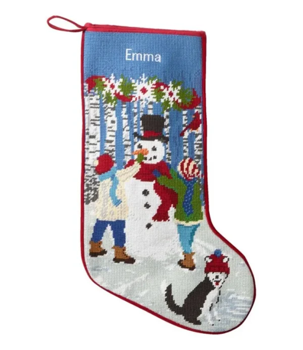 Christmas Needlepoint Stocking, Cotton Subject | L.L.Bean
