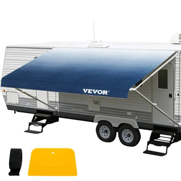 VEVOR RV Awning 21 ft Awning Replacement Fabric (20'2") Premium Grade Waterproof Vinyl Universal Outdoor Canopy RV Replacement Fabric for Camper