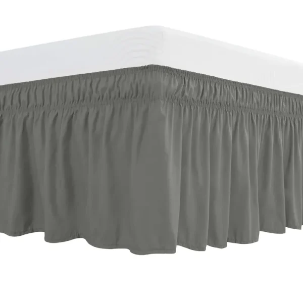 Subrtex Bed Skirt Easy Fit with Adjustable Elastic Belt 15/16 inch Drop Wrap Around Dust Ruffle Elastic Elegant Silky Smooth Soft Microfiber