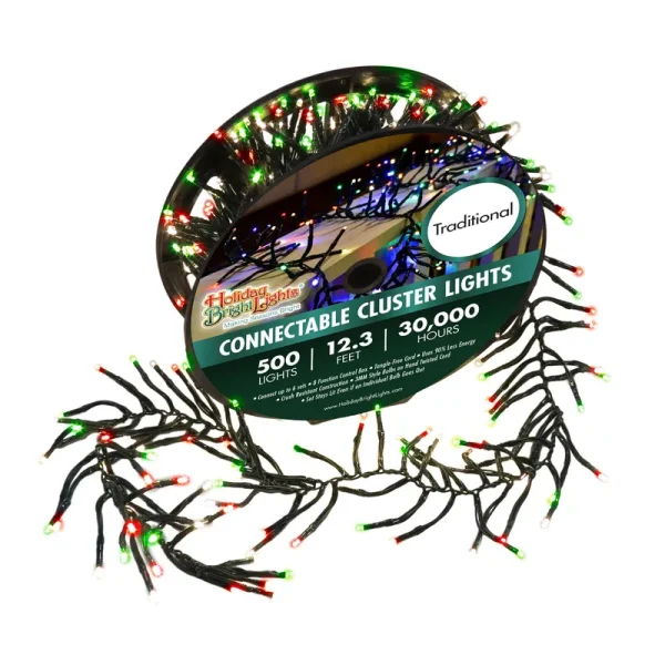 Holiday Bright Lights Christmas 500L Twinkling Cluster Rice - Traditional