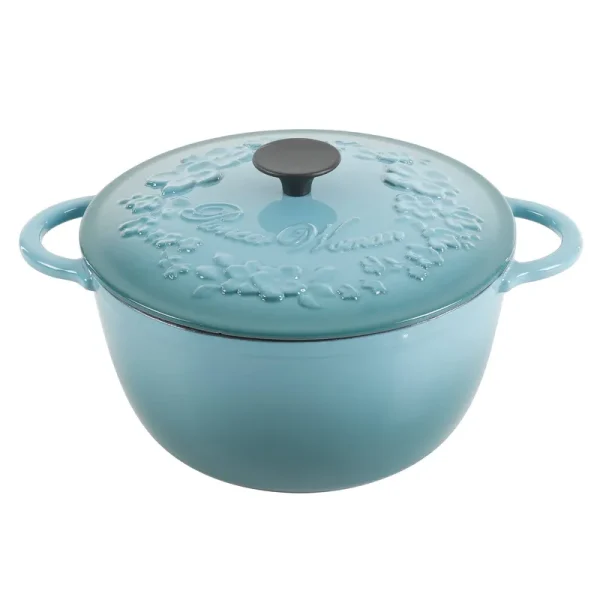 The Pioneer Woman Timeless Beauty Enamel on Cast Iron Dutch Oven - Turquoise - 6 qt