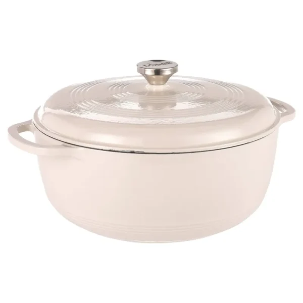 Lodge 7.5 Qt. Oyster Enameled Cast Iron Dutch Oven, White