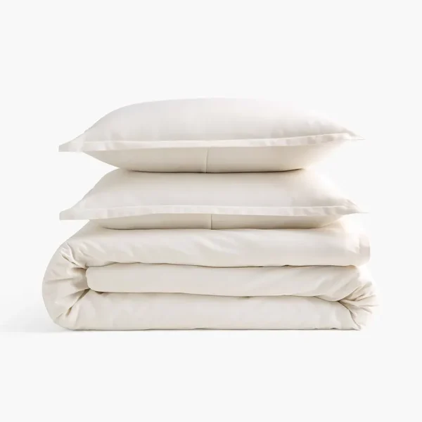 Under The Canopy Organic Sateen Duvet Set - Cream Cream / Twin/Twin XL
