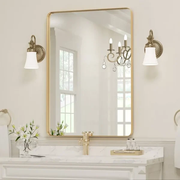 Morelock Accent Mirror Ivy Bronx Finish: Gold, Size: 36" x 24"