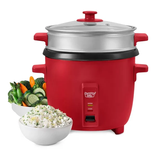 So Yummy by Bella 16 Cup Rice Cooker and Steamer - Red