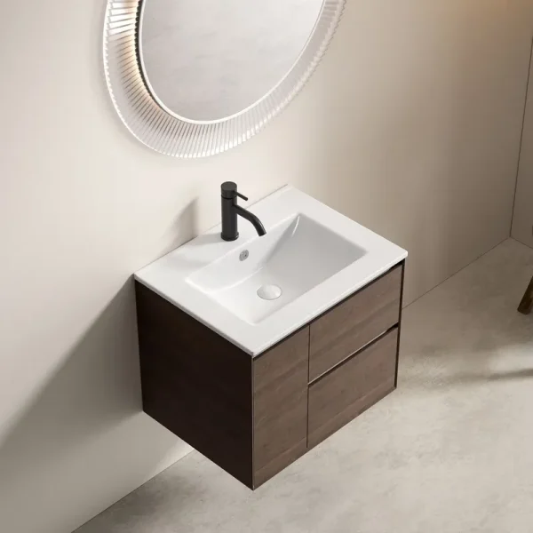 Lisonu 24 - Inch Bathroom Vanity Top with Integrated Sink, White Porcelain Ceramic Vanity Sink Top with Oval Basin for a Clean, Modern Bathroom