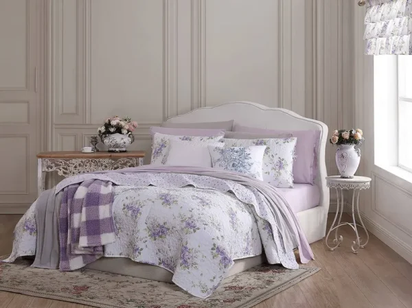 Shabby Chic Layla Quilt Set, Full/Queen, Cotton, Floral Pattern