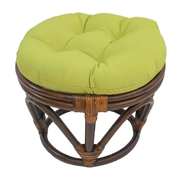 Blazing Needles 18 in. Round Solid Twill Footstool Cushion, Mojito Lime
