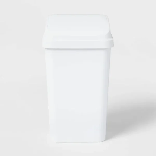 13gal Swing Top Waste Basket White - Brightroom