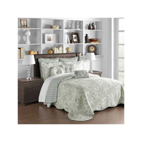 Laurel Manor Toile Garden Bedspread Green - Twin