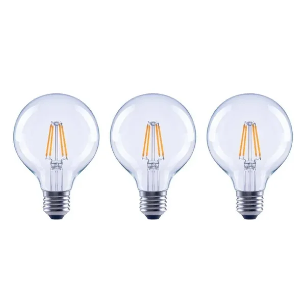 Ecosmart 40-Watt Equivalent G25 Globe Dimmable Energy Star Clear Glass Filament Vintage Style LED Light Bulb Daylight (3-Pack)