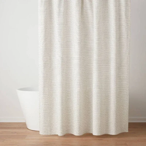 Woven Dotted Line Shower Curtain - Threshold
