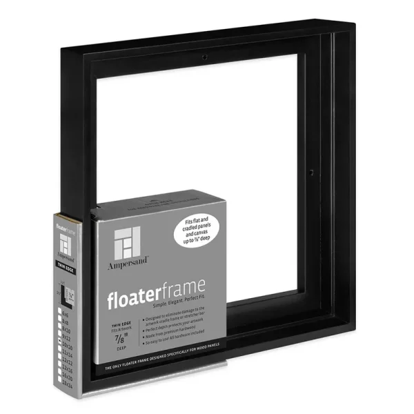 Ampersand Floater Frame - Thin, Black, 6 inch x 6 inch, 7/8 inch