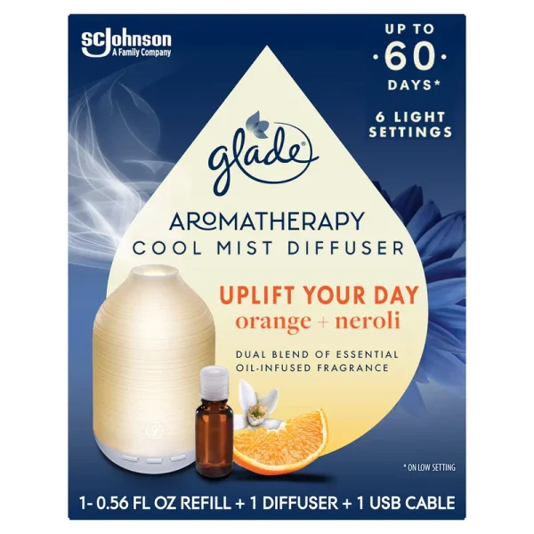 Glade Essential Oil Diffuser, Uplift Your Day Scent, 0.56 oz