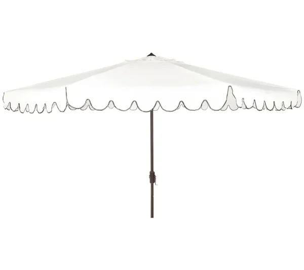 Safavieh 11 ft. Venice Crank Umbrella White & Black