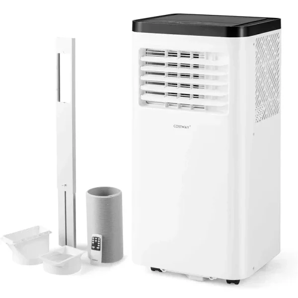 8000 BTU Portable Air Conditioner, 3-in-1 Floor AC Unit with Fan & Dehumidifier, Remote Control, 24H Timer, Window Kit for Rooms up to 350 Sq. Ft