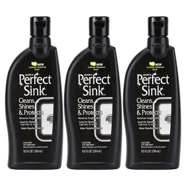 Hope's Perfect Sink Cleaner and Polish, Restorative, Water-Repellant, Removes Stains, Ideal for Brushed Stainless Steel, Cast Iron, Porcelain, Corian,