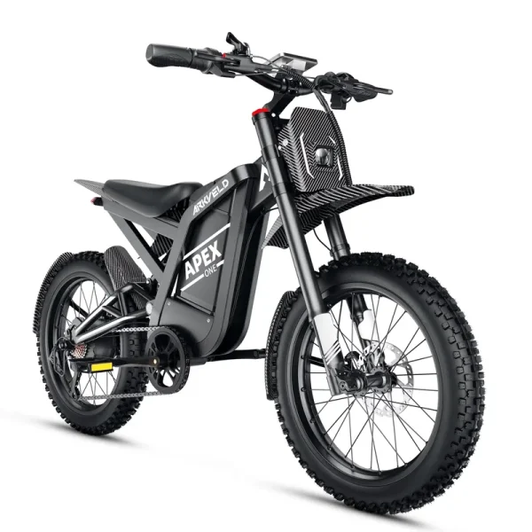Arkveld Electric Bike for Adults, Peak - 3000W, Max 40MPH and 80miles Electric Motorcycle, 25" Fat Tire Dirt Bike, APEX1 7 - Speed E - Bikewhite