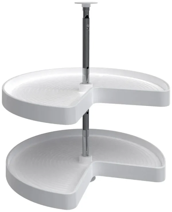 Rev-A-Shelf 24 in White Polymer Kidney Lazy Susans 2-Shelf