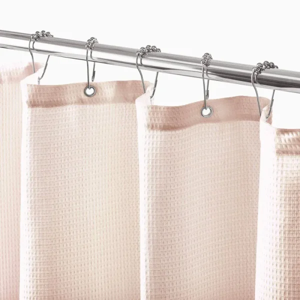 Waffle Weave Fabric Shower Curtain, 72 x 72" by mDesign