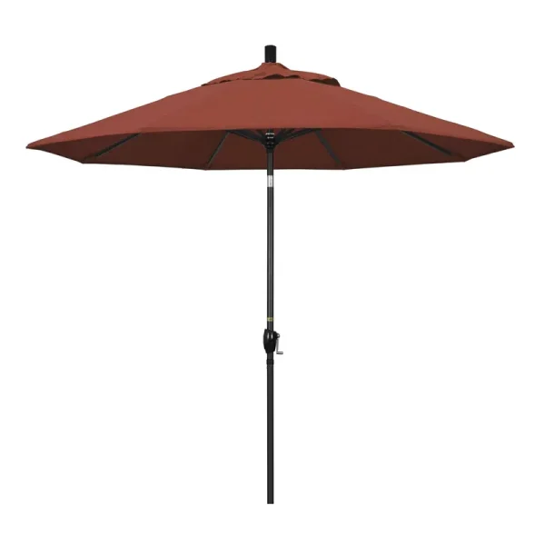 California Umbrella 9 ft. Aluminum Push Button Tilt Olefin Market Umbrella Terracotta