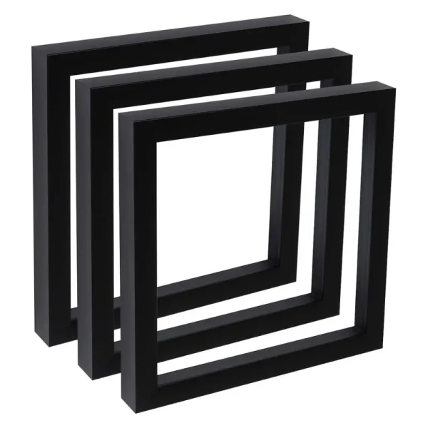 Gotham Deep Gallery Frames Set of 3 Professional Made to Order No Glass/Backing, Size: 5 inch x 5 inch, Black