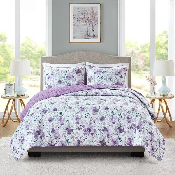 Madison Park Essentials Quilt Set, Purple, Full/Queen