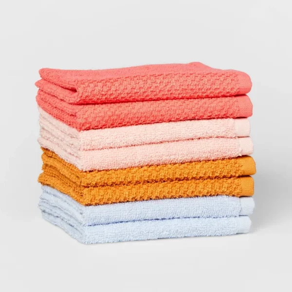 Pillowfort Washcloth Set - Melon - 12 x 12 in