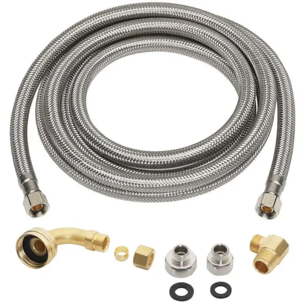 Everbilt 3/8 in. x 3/8 in. x 96 in. Stainless Steel Universal Dishwasher Supply