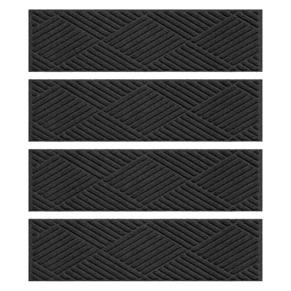 Waterhog Diamonds 8.5"x30" Stair Treads Set/4 Charcoal