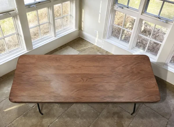 Covers for The Home Deluxe Elastic Edged Flannel Backed Vinyl Fitted Table Cover -Woodgrain - Oak - Banquet - ' x 30"