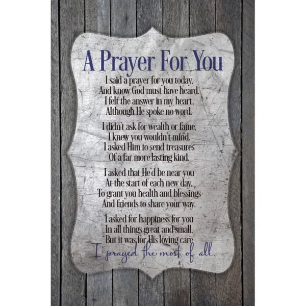 Dexsa A Prayer for You New Horizons Textual Art Wood Plaque