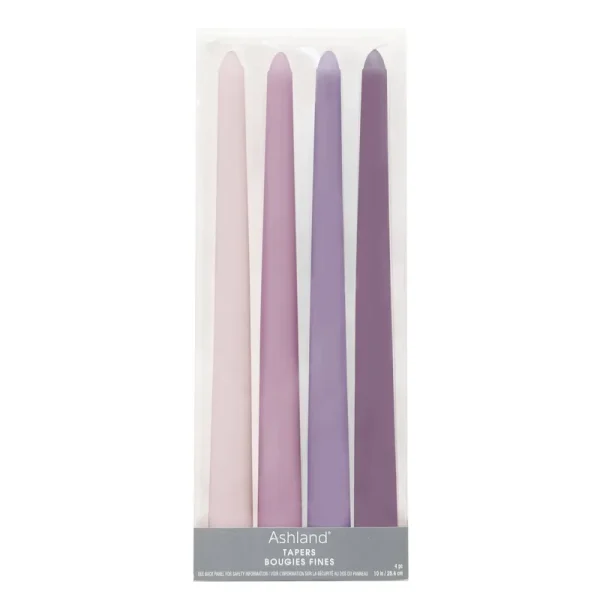 Ashland Mixed Taper Candles - Purple - 10 in