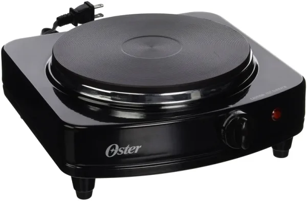 Oster Ckstsb100-b-2np Solid Single Burner with Adjustable Temperature Control Black