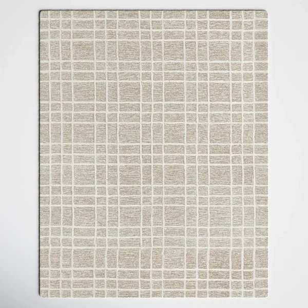 Alec Plaid Handmade Tufted Wool Brown Area Rug Joss & Main Rug Size: Rectangle 7'9" x 9'9"
