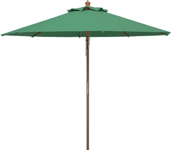 Safavieh Cannes 9 ft Wooden Outdoor Umbrella - Hunter Green