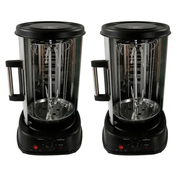 NutriChef PKRTVG34 Kitchen Countertop Rotisserie Toaster Oven Cooker (2 Pack)