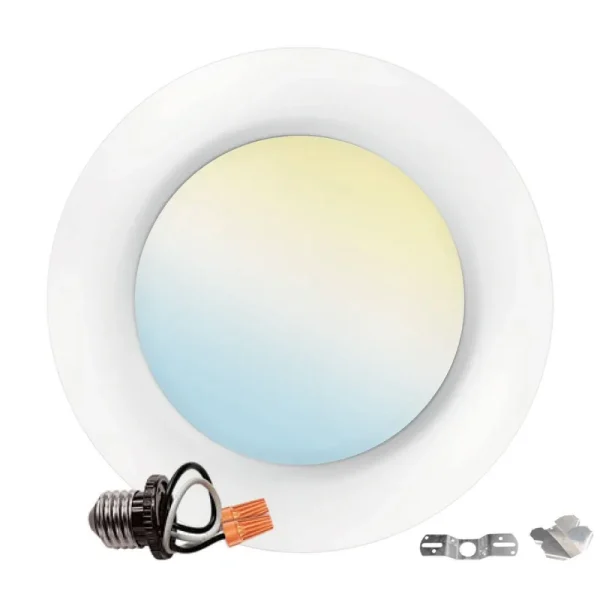 Luxrite 4 inch LED Disk Lights, 10W, 5CCT 2700K-5000K, 600lm, Dimmable, J-Box or 4 inch Can Install, Energy Star, ETL Listed, Other