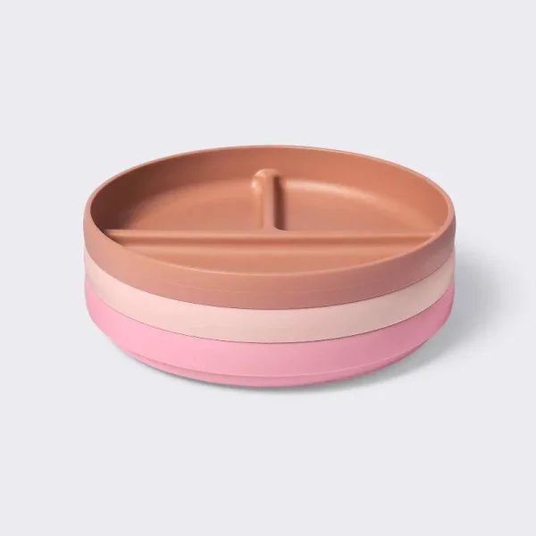 Plastic Plates - 3pk - Rust/Pink - Cloud Island