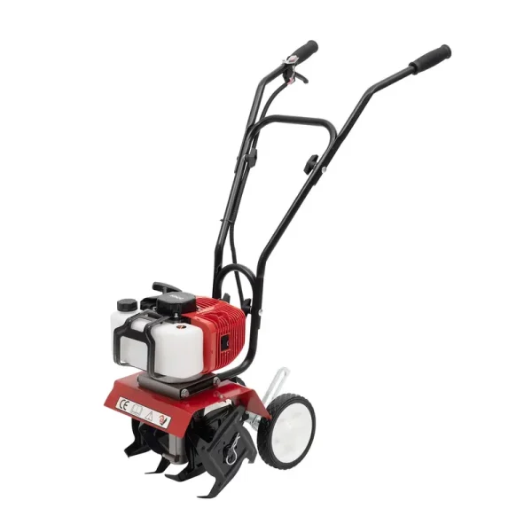 Anqidi Mini Tiller Cultivator, 52CC Air - Cooled 2 Stroke Gas Powered Rototiller Micro Tillage Ripper Garden Yard Farm Tilling Tool