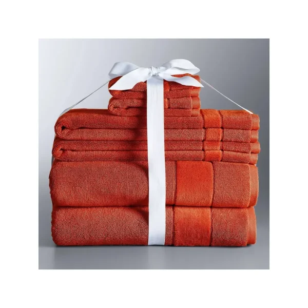 Simply Vera Vera Wang 6-Piece Turkish Cotton Bath Towel Set Med Orange 6 PC Set