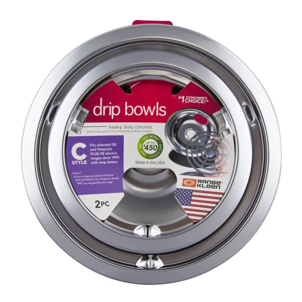 Range Kleen 179802XCD5 Two-Pack Porcelain Drip Pans Style C
