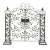 Black Indoor Outdoor Scrollwork Iron Gate Floral 70" x 15" x 65"